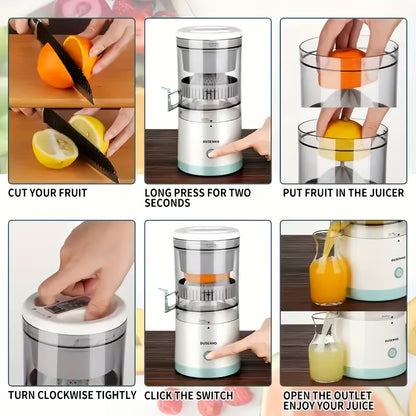 USB Rechargeable Electric Juicer with Automatic Pulp Separator