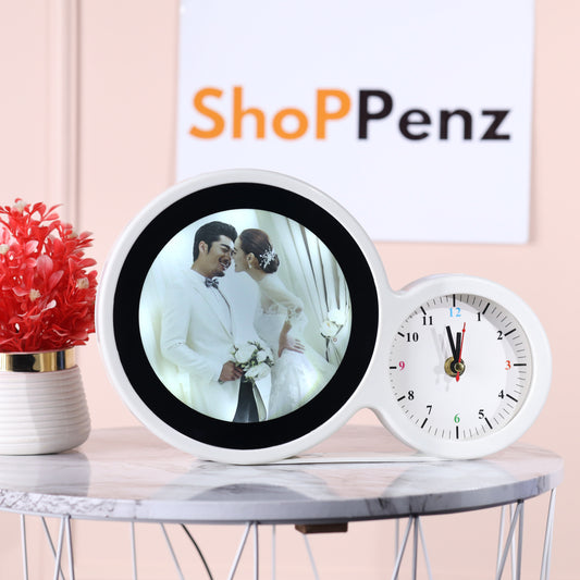 Magic Mirror Photo Frame With Clock