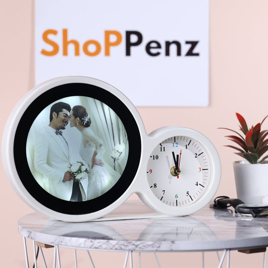 Magic Mirror Photo Frame With Clock
