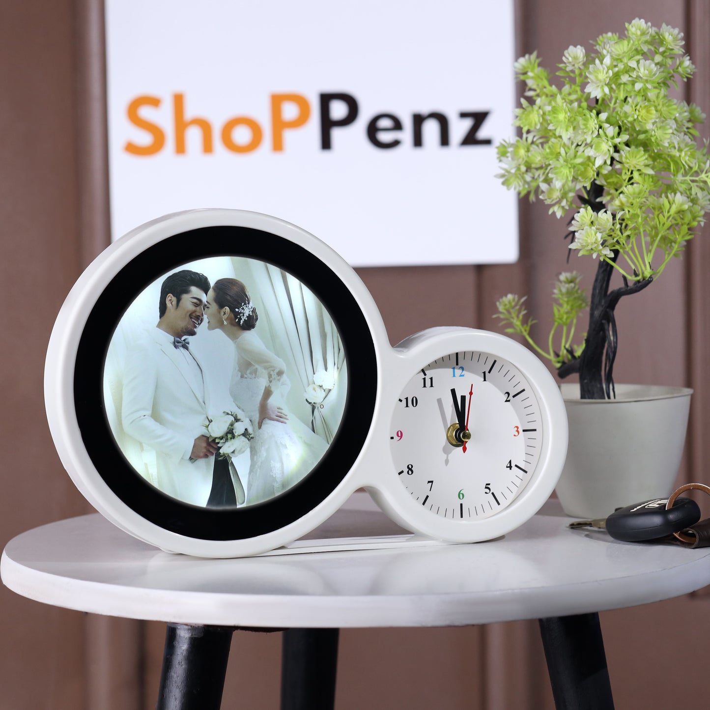 Magic Mirror Photo Frame With Clock
