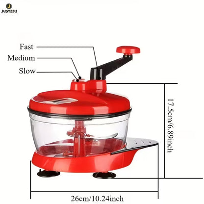 Manual Hand-Press Vegetable & Meat Chopper (Crank Style)