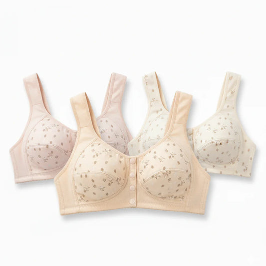 ( Pack of 3 ) Soft  Cotton Front Button Bra
