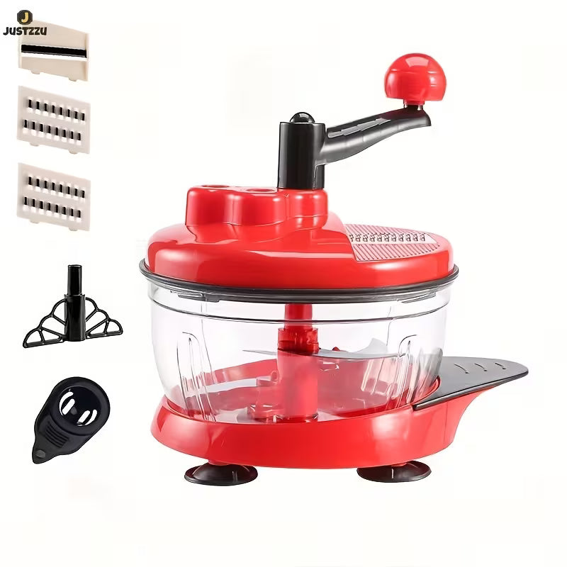 Manual Hand-Press Vegetable & Meat Chopper (Crank Style)