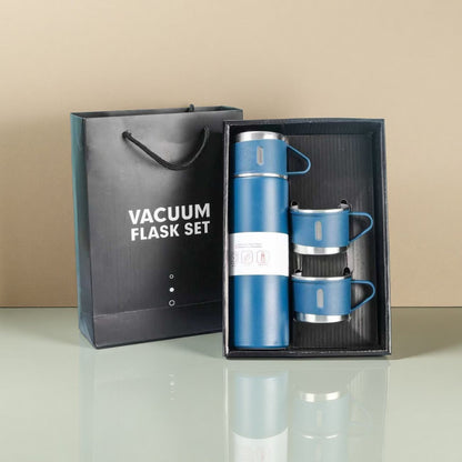 Triple-Cap Stainless Thermos