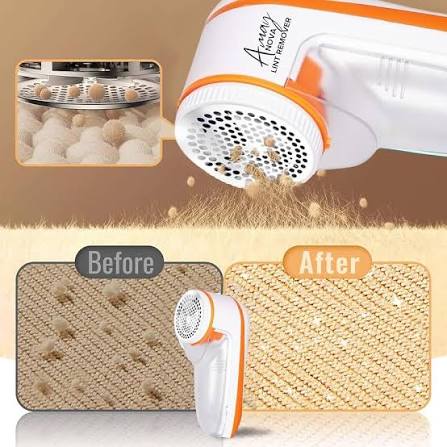 Lint Remover for Woolen Clothes, Electric Lint Remover, Best Lint Shaver for Clothes (White & Orange)
