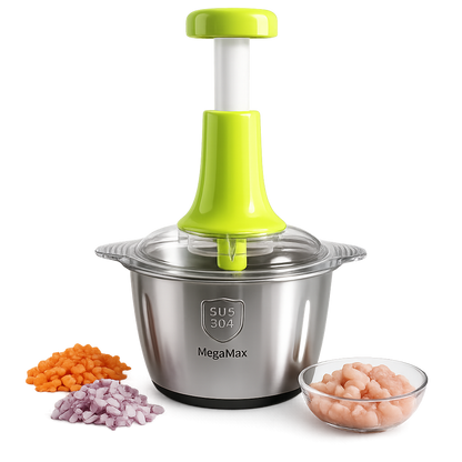 2L Heavy-Duty Stainless Steel Hand Push Chopper